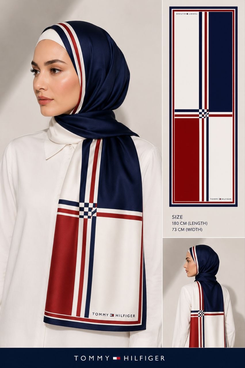 Tommy printed chiffon scarf