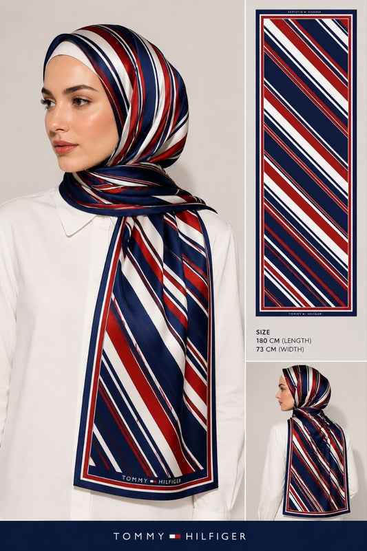 Tommy printed chiffon scarf
