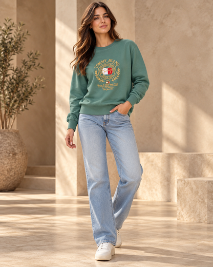 Tommy Women's Embroidered Crewneck Sweatshirt