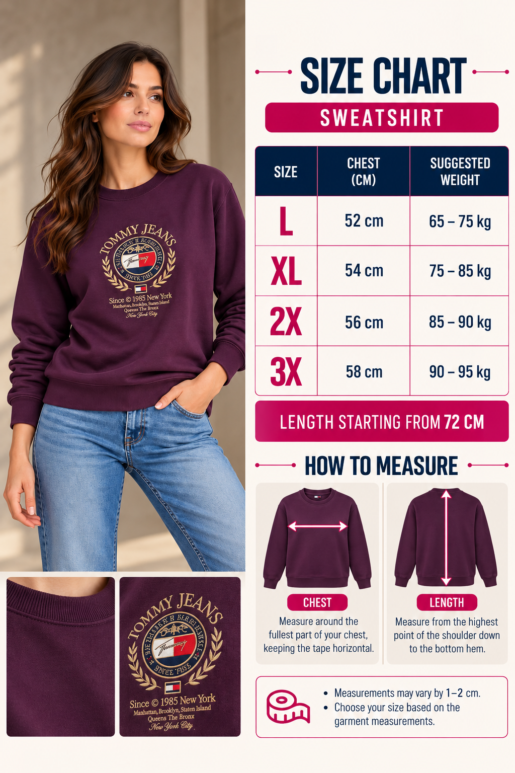 Tommy Women's Embroidered Crewneck Sweatshirt