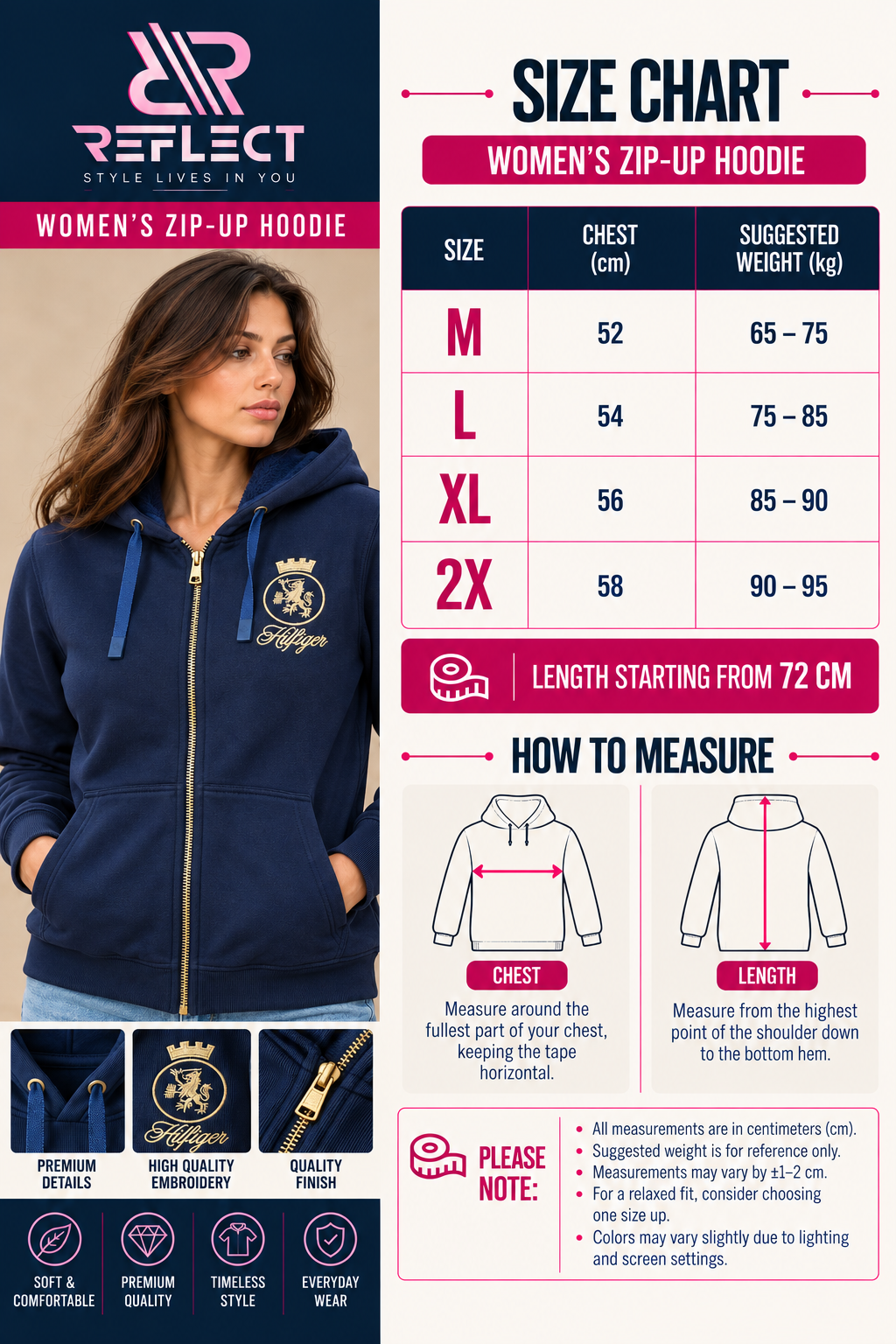 Tommy Hilfiger Women's Embroidered Zip-Up Hoodie