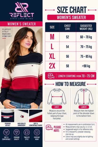 Women's Striped Colorblock Knit Sweater