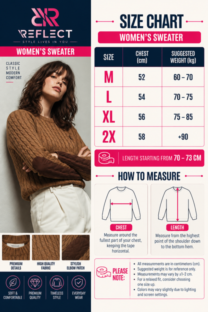 Women's Cable Knit Crewneck Sweater