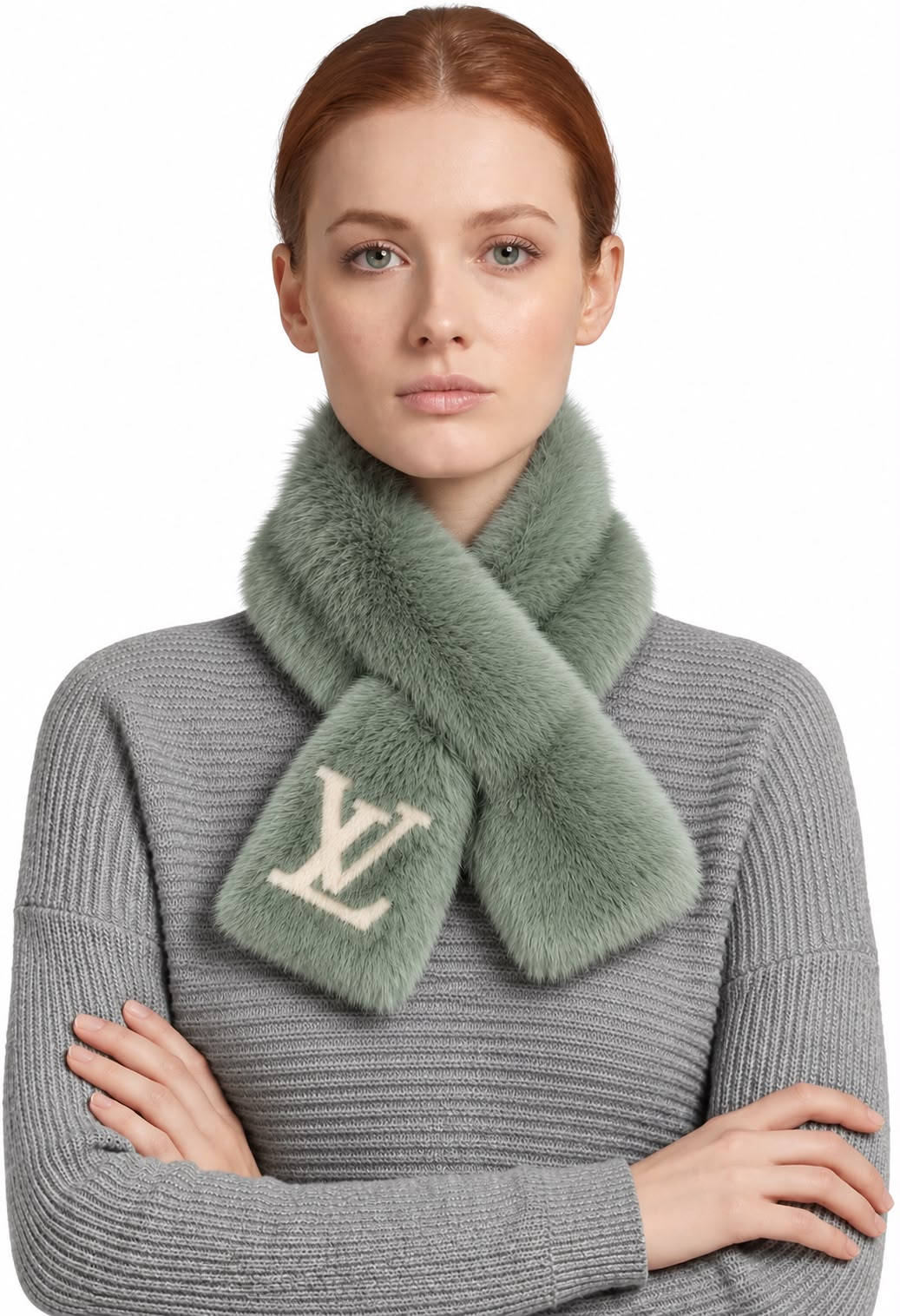 LV Women's Faux Fur Scarf