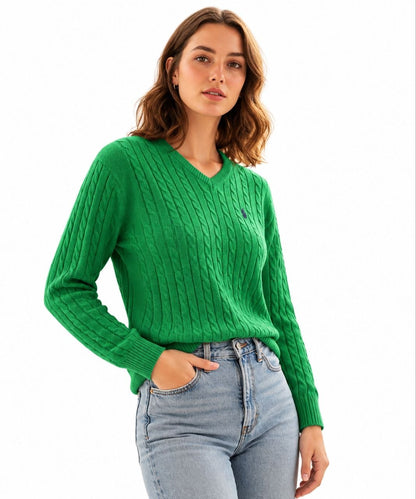 Polo Ralph Lauren women's Cable-Knit V-Neck