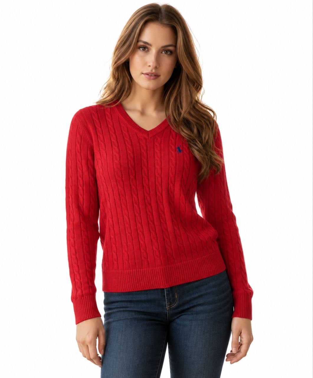 Polo Ralph Lauren women's Cable-Knit V-Neck