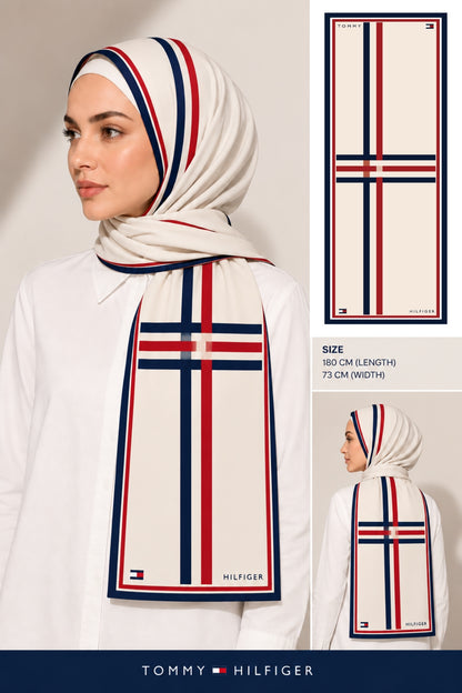 Tommy printed chiffon scarf