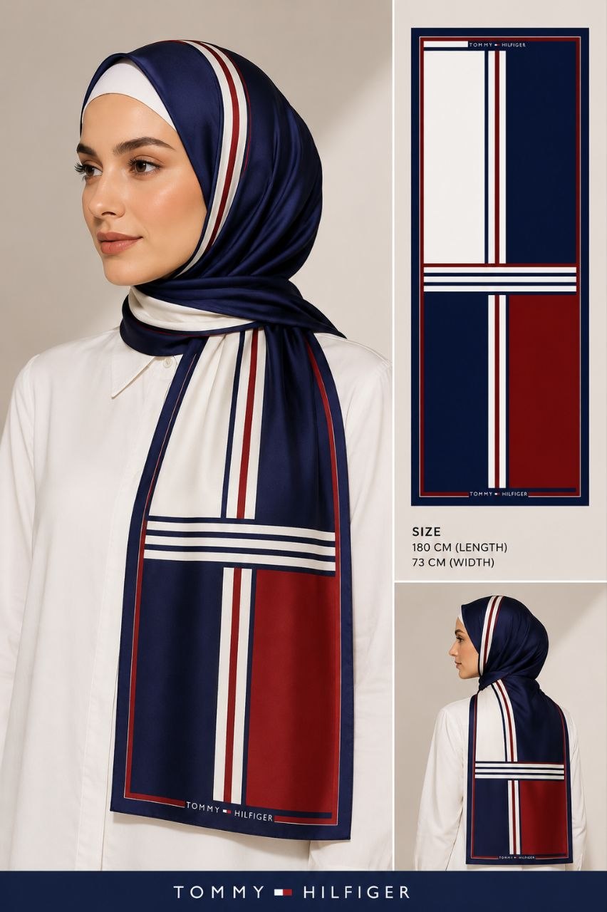 Tommy printed chiffon scarf