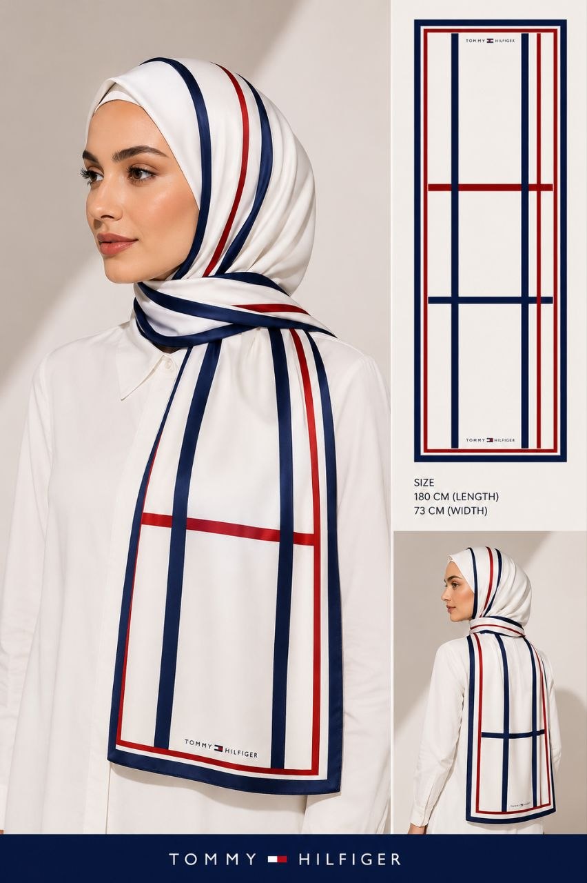 Tommy printed chiffon scarf