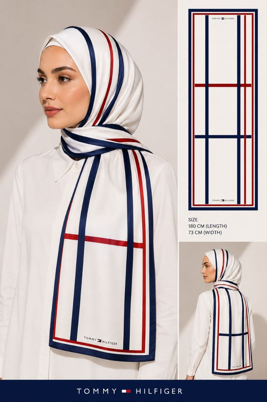 Tommy printed chiffon scarf