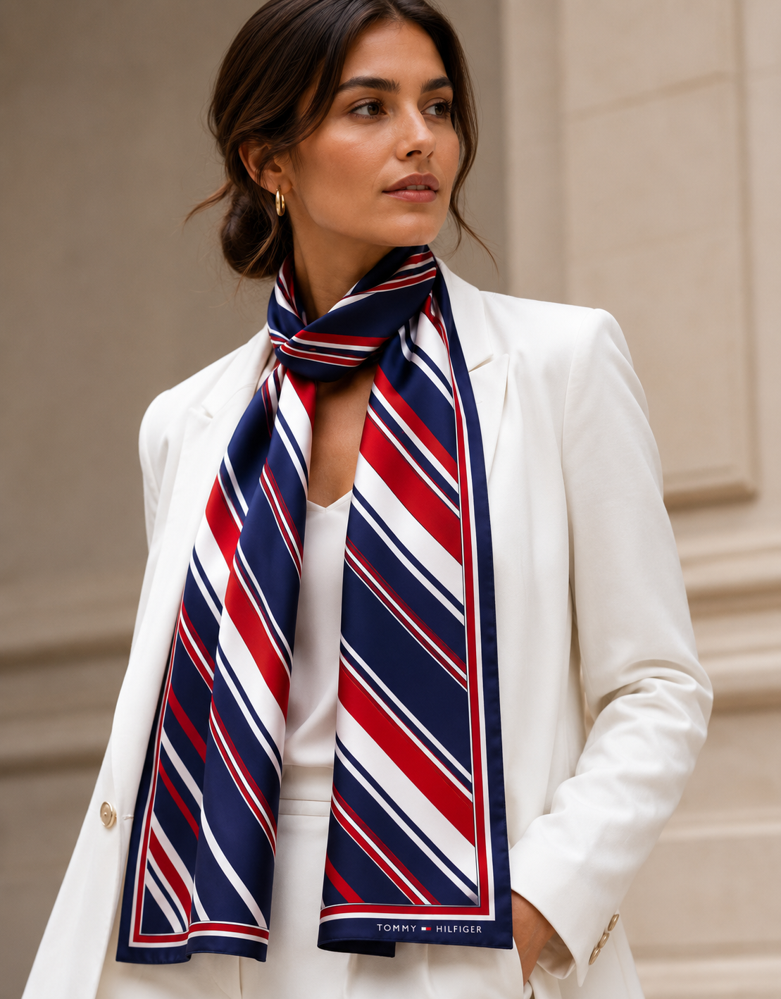 Tommy printed chiffon scarf
