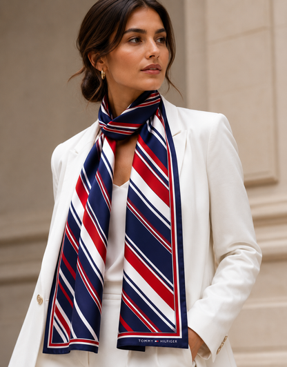 Tommy printed chiffon scarf