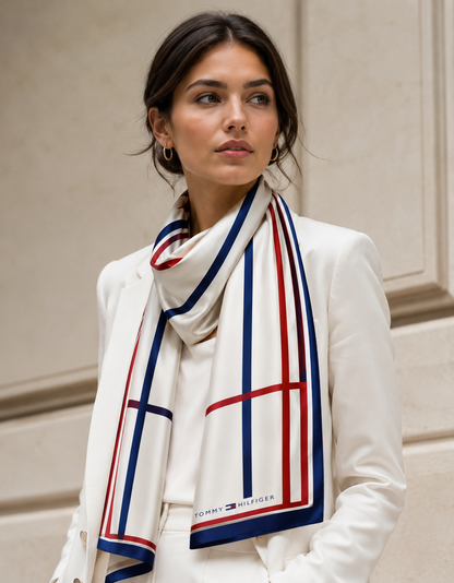 Tommy printed chiffon scarf