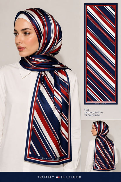 Tommy printed chiffon scarf