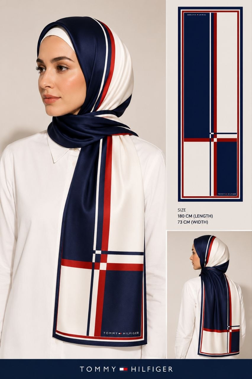 Tommy printed chiffon scarf