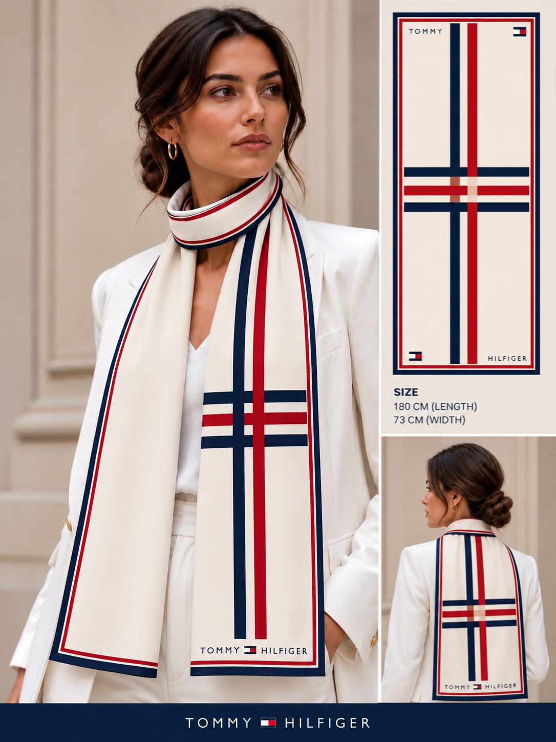 Tommy printed chiffon scarf