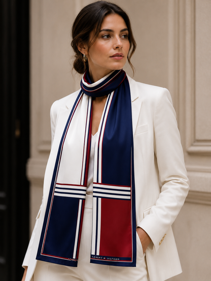 Tommy printed chiffon scarf