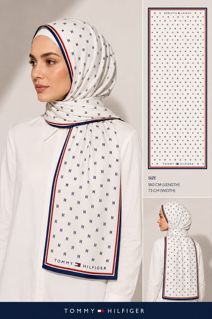 Tommy printed chiffon scarf