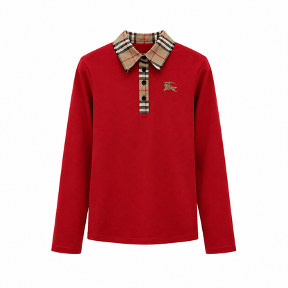 Women's Collar Long-Sleeve Polo