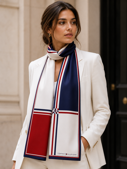 Tommy printed chiffon scarf